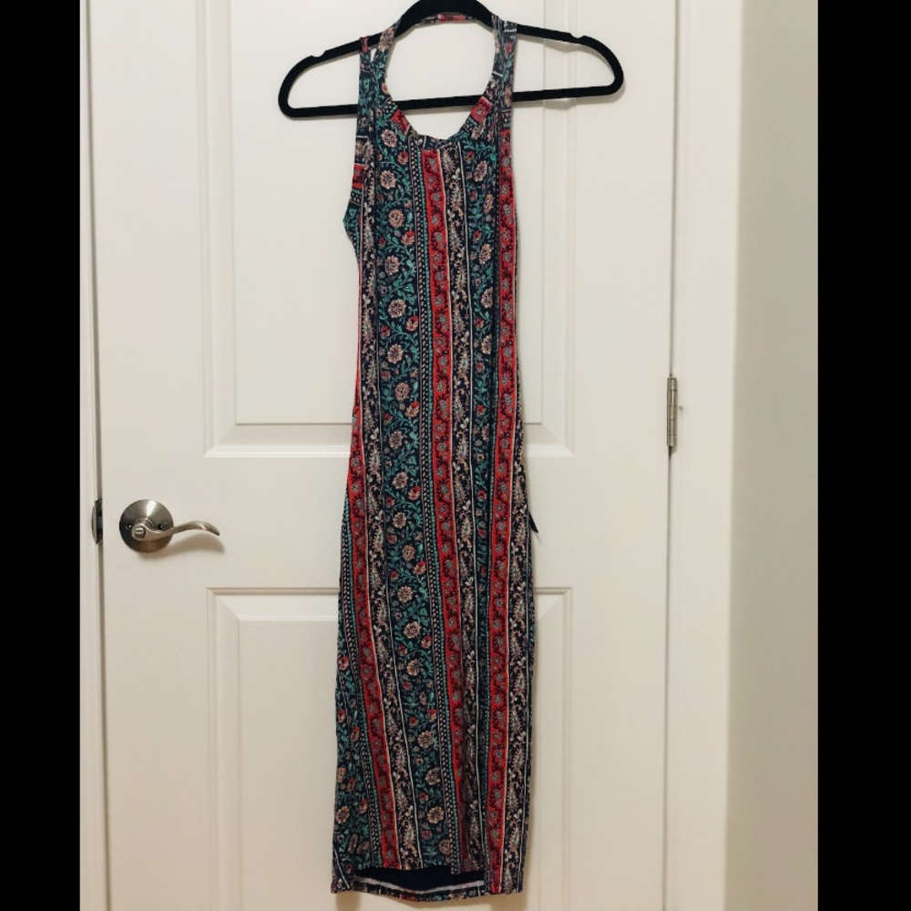 Long skin tight floral dress